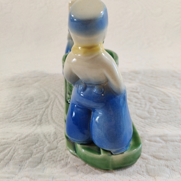 Vintage Ceramic Jack And Jill At The Wishing Well Flower Pot, Made In The USA - Picture 11 of 14